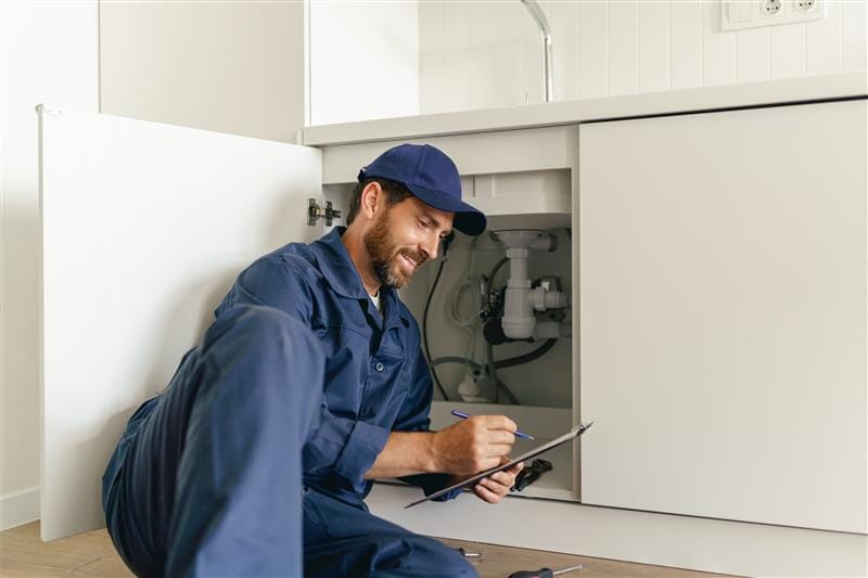 Residential plumber providing service in a San Rafael home